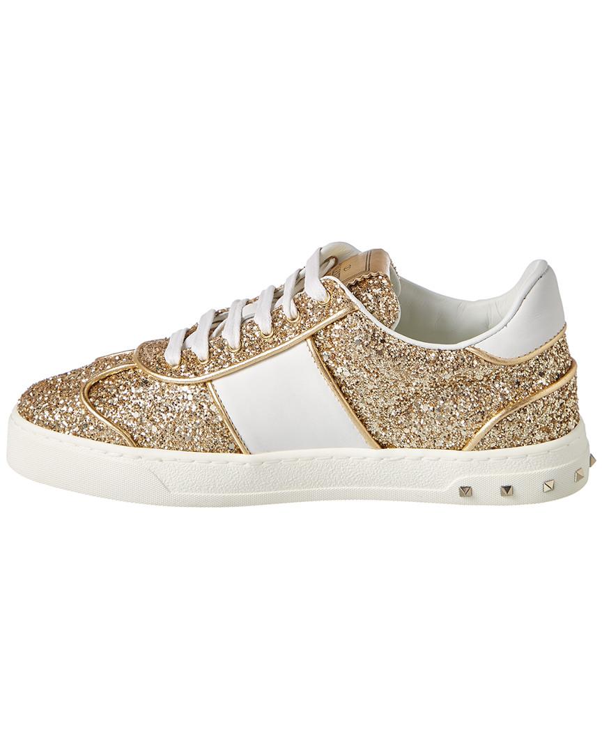 gold valentino trainers