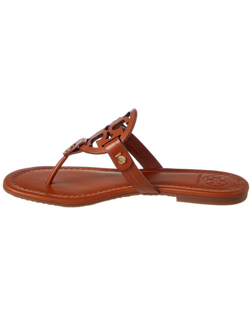 Tory Burch Miller Leather Sandal in Brown - Lyst