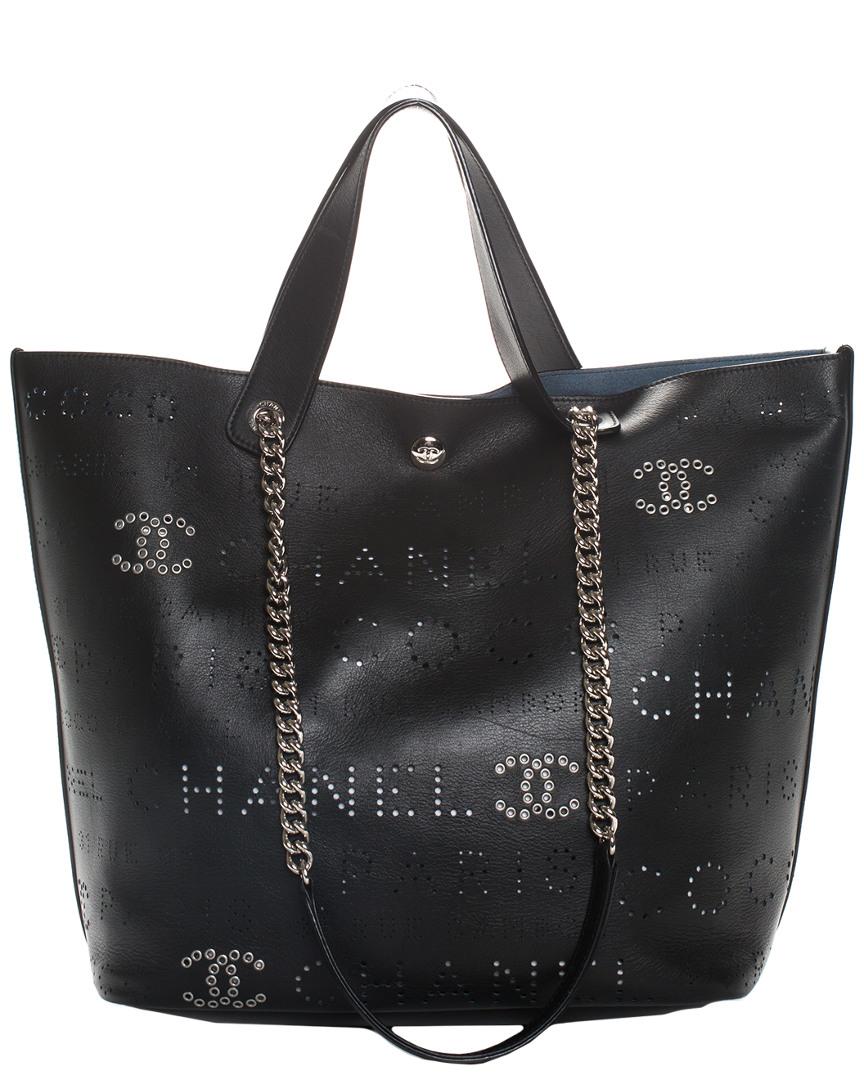 chanel perforated tote