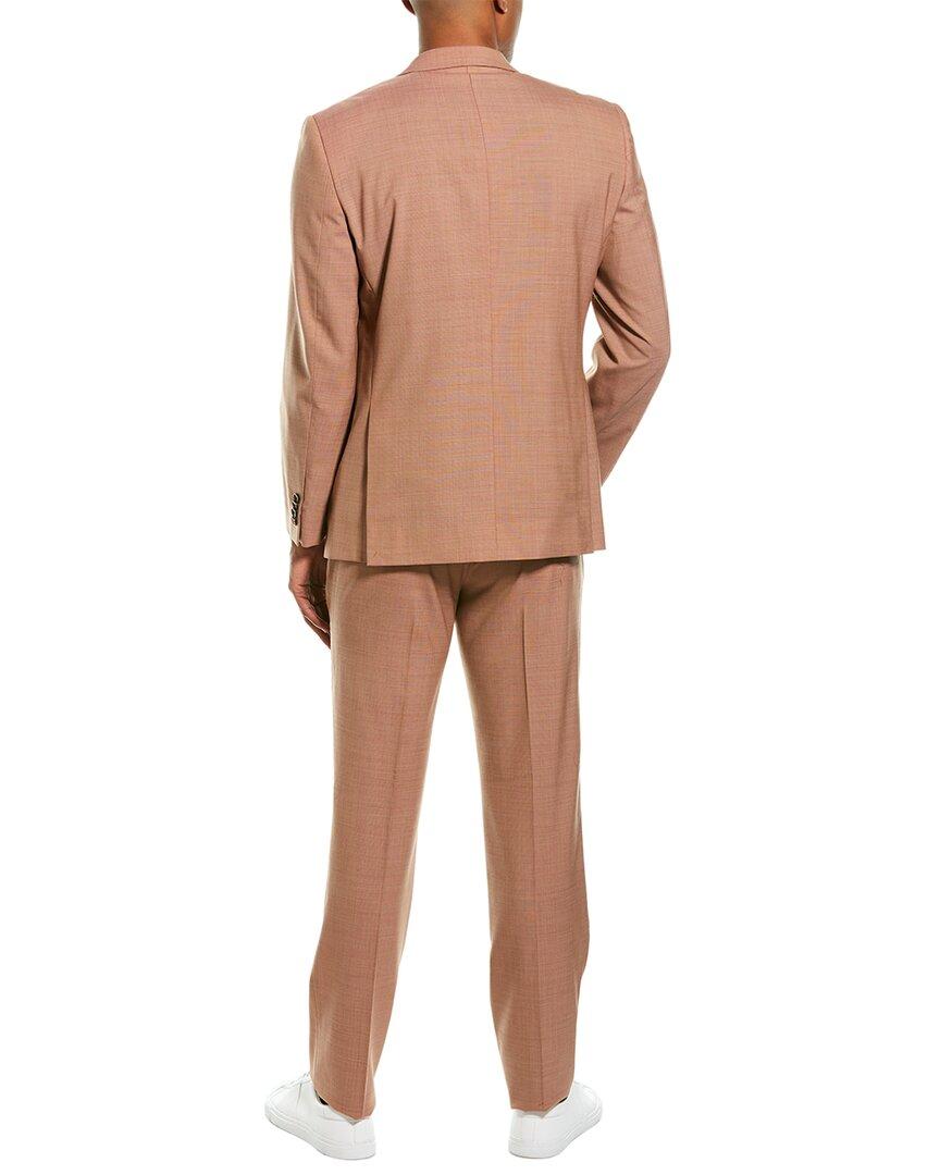 Hugo Boss - Extra Slim Fit Patterned Suit In Stretch Virgin Wool - Light  Orange | ModeSens