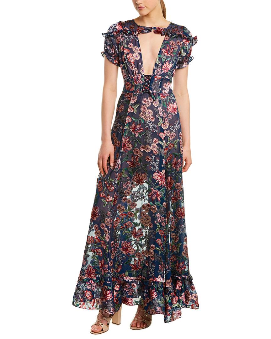 For Love & Lemons For Love & Lemons Floral Silk-blend Maxi Dress in ...