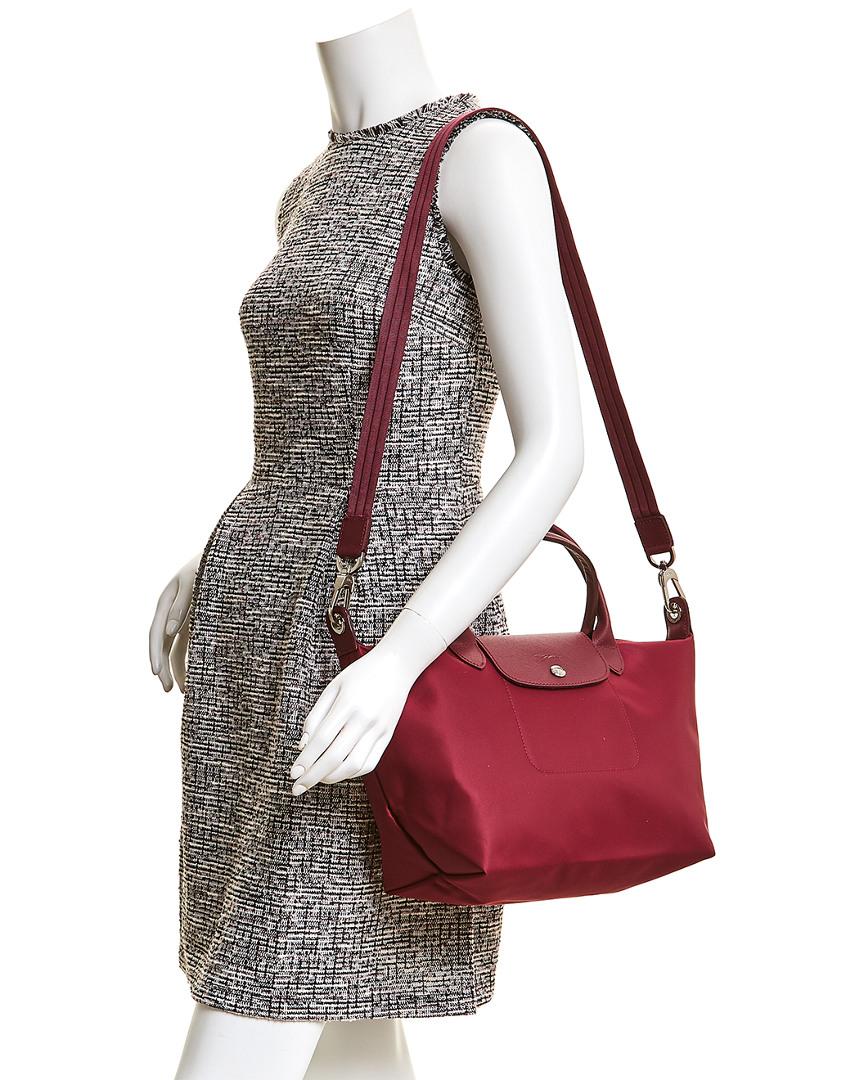 Longchamp Synthetic Le Pliage Neo Small Nylon Short Handle Tote in Red