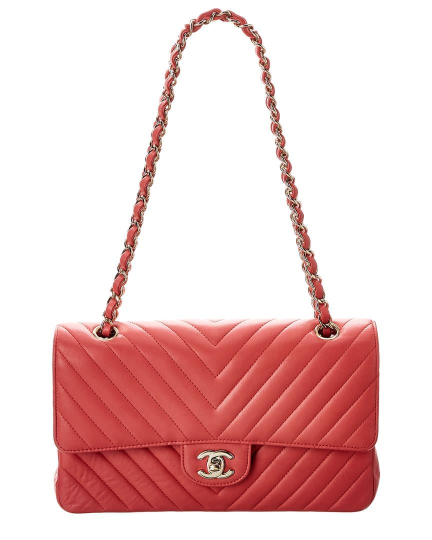 Chanel Red Quilted Lambskin Leather Flap Bag Lyst