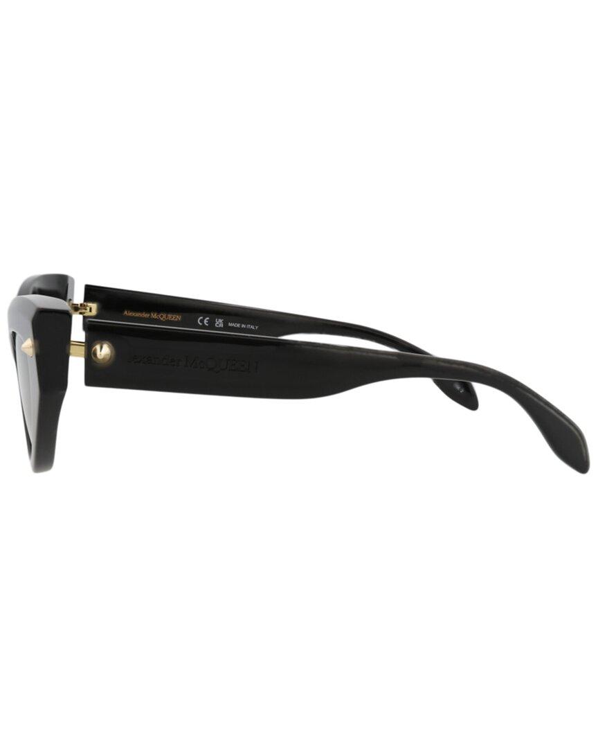 サングラス ALEXANDER MCQUEEN Woman Sunglasses Black AM0407S 001 Alexander McQueen AM0407S 001 Sunglasses Women's Black/Grey