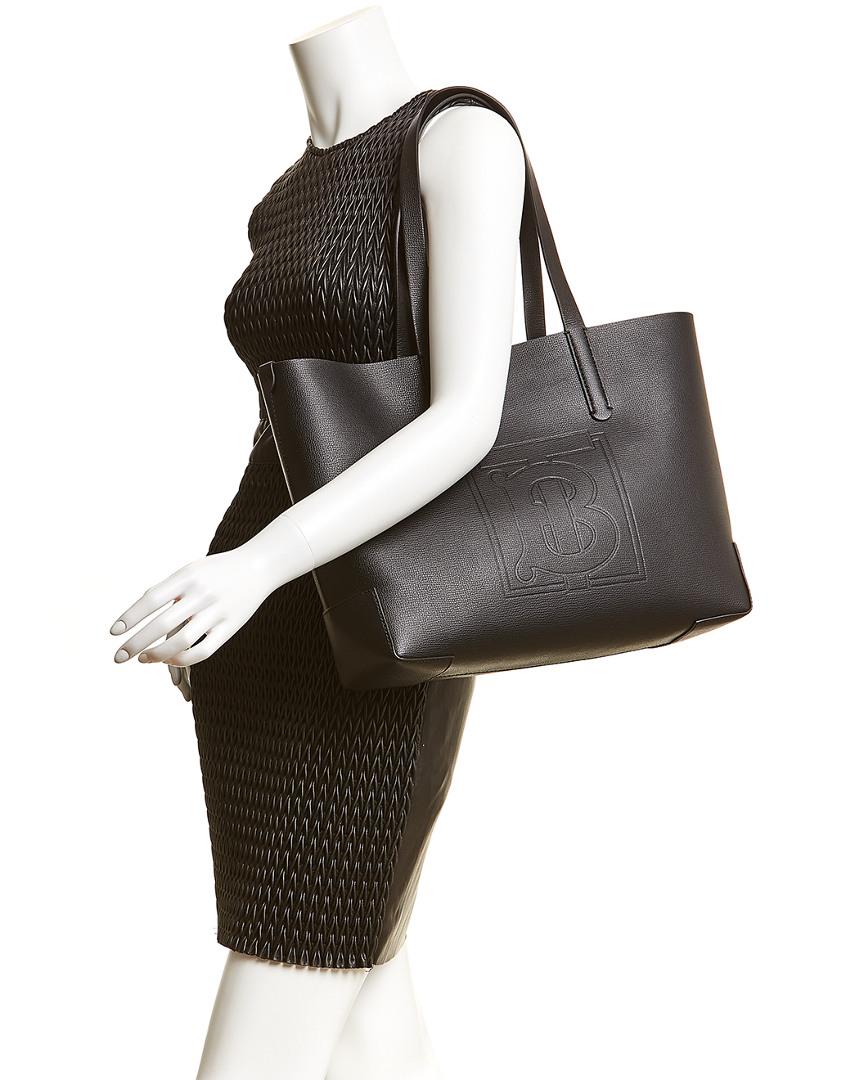 burberry monogram embossed leather tote