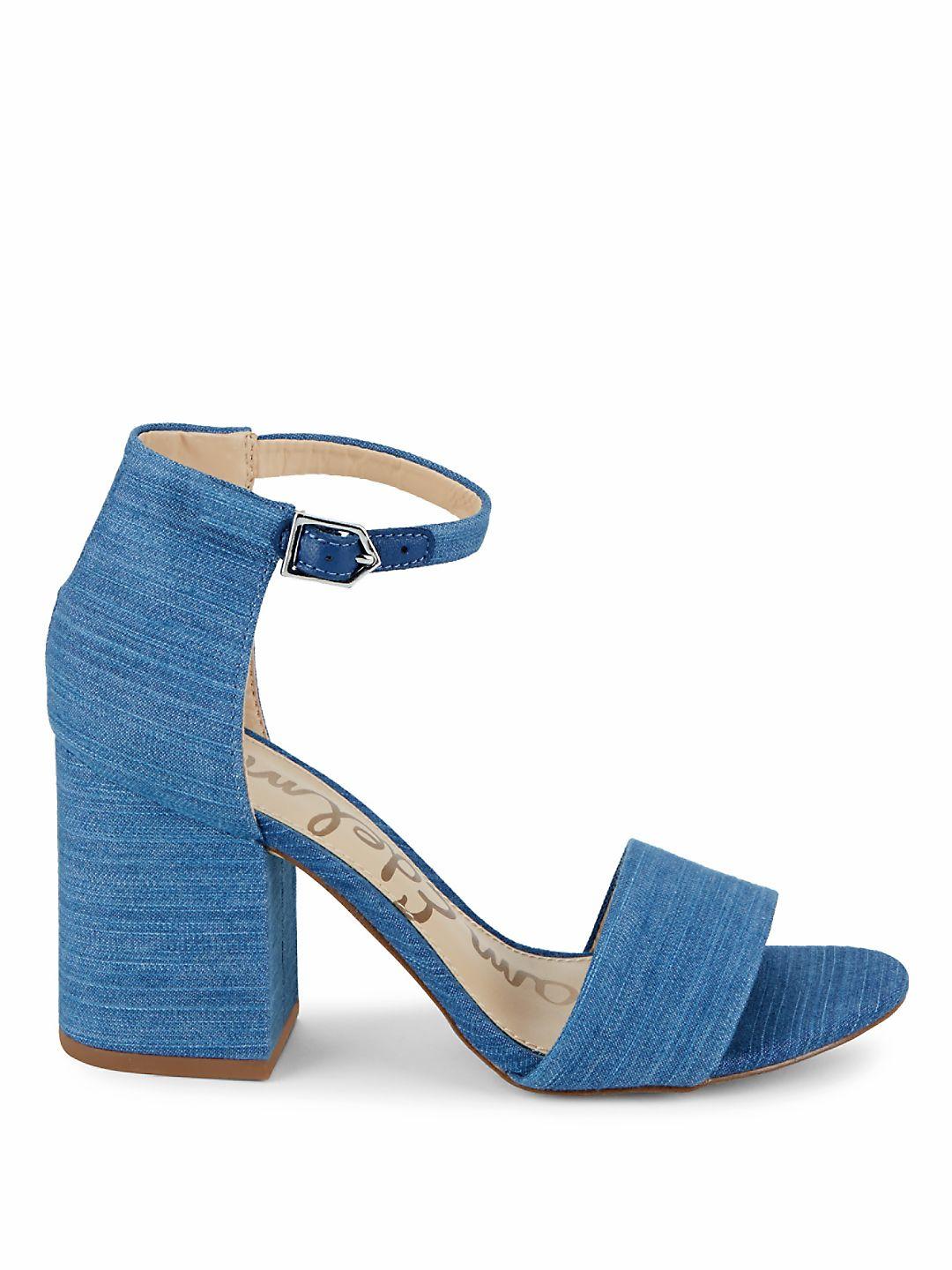 sam edelman blue block heels