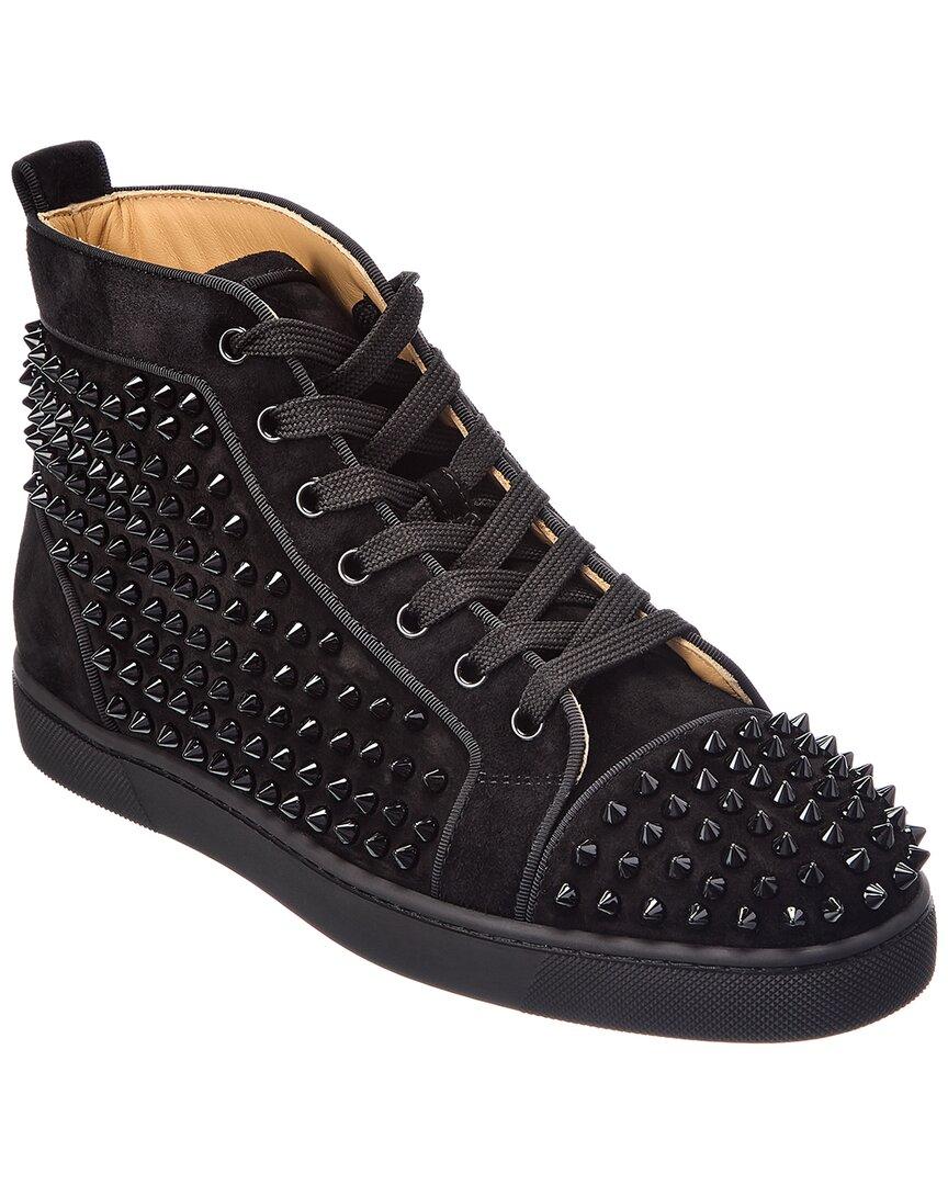 Christian Louboutin Louis Spikes Orlato Suede Sneaker in Black for Men ...