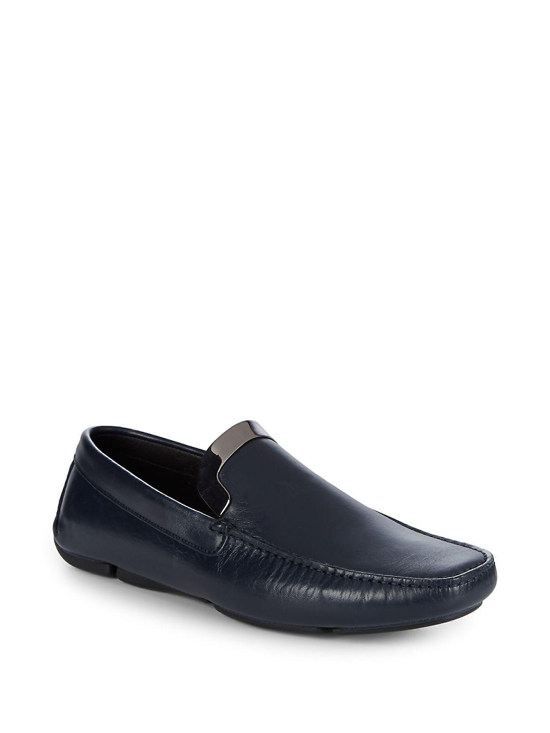 Versace Classic Leather Dress Shoes in Blue for Men Lyst