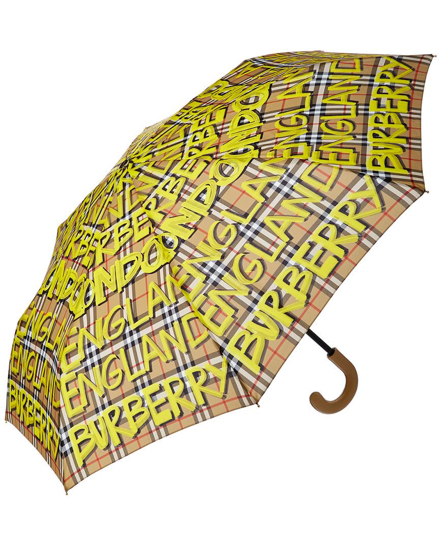 burberry logo folding umbrella