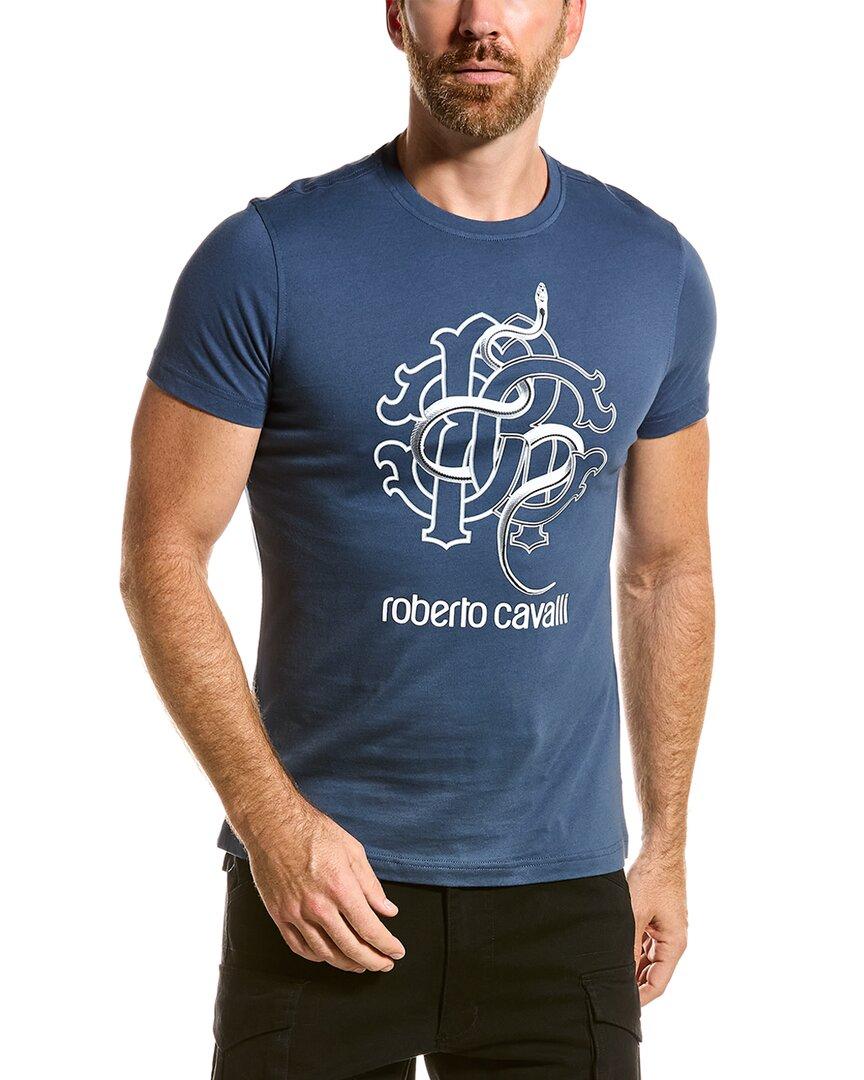 Save 2% Mens Clothing T-shirts Short sleeve t-shirts Roberto Cavalli Cotton T-shirt in Blue for Men 