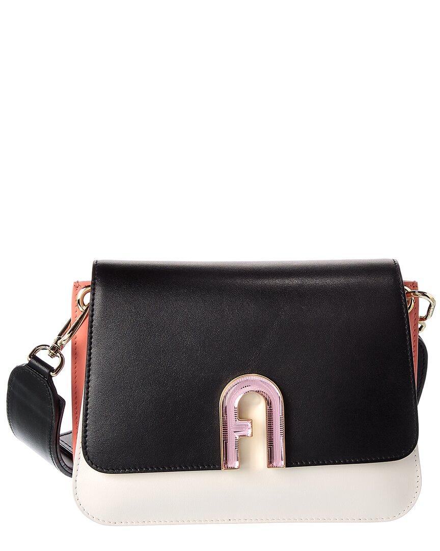 Furla Gemma Mini Leather Shoulder Bag in Black | Lyst