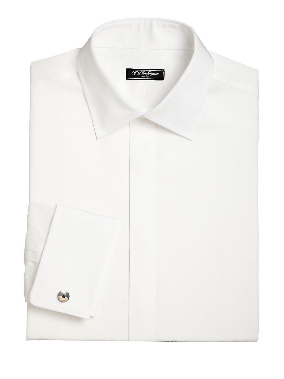 Lyst Saks Fifth Avenue Regularfit Formal Cotton Dress Shirt in White