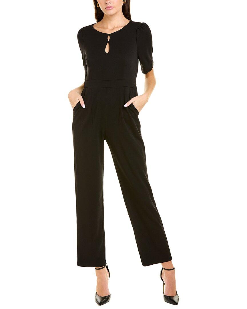 London Times Synthetic Double Keyhole Jumpsuit in Black | Lyst
