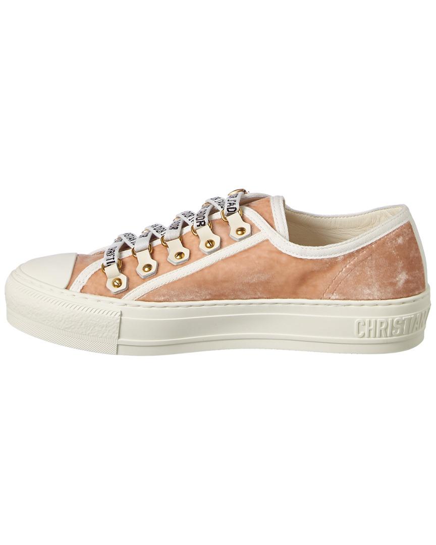 dior pink velvet sneakers