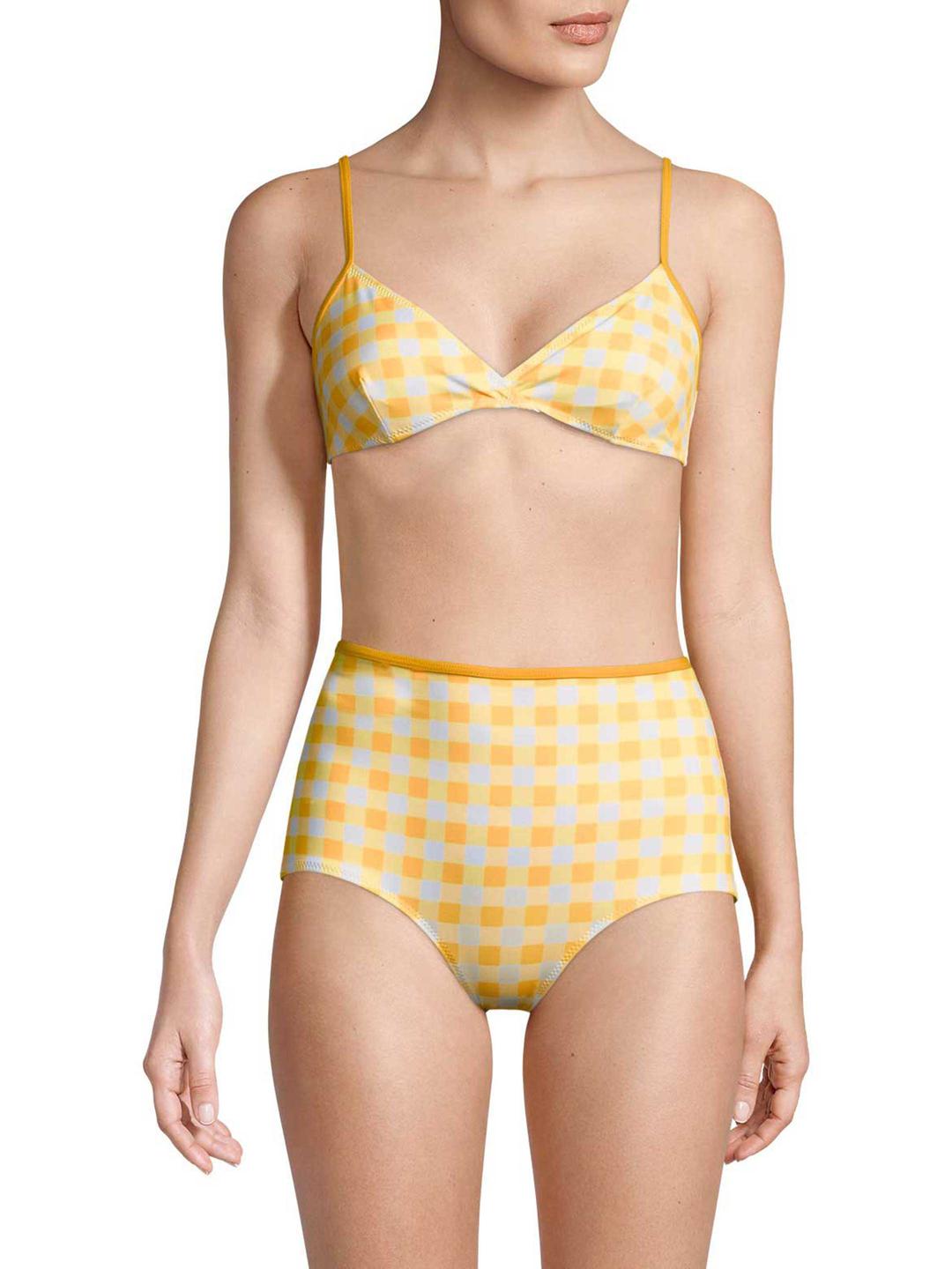 yellow gingham swimsuit
