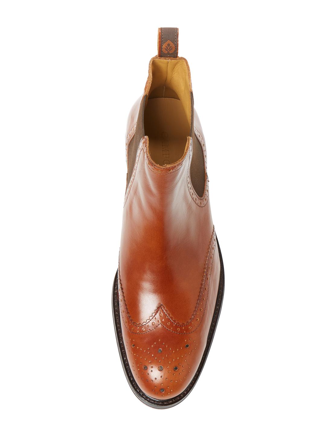 Campobello Leather Wingtip Chelsea Boot in Tan (Brown) for