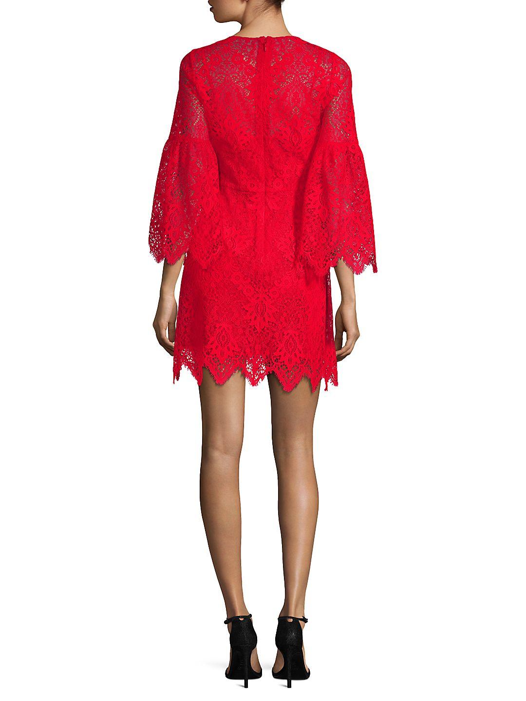 bcbgmaxazria red lace dress