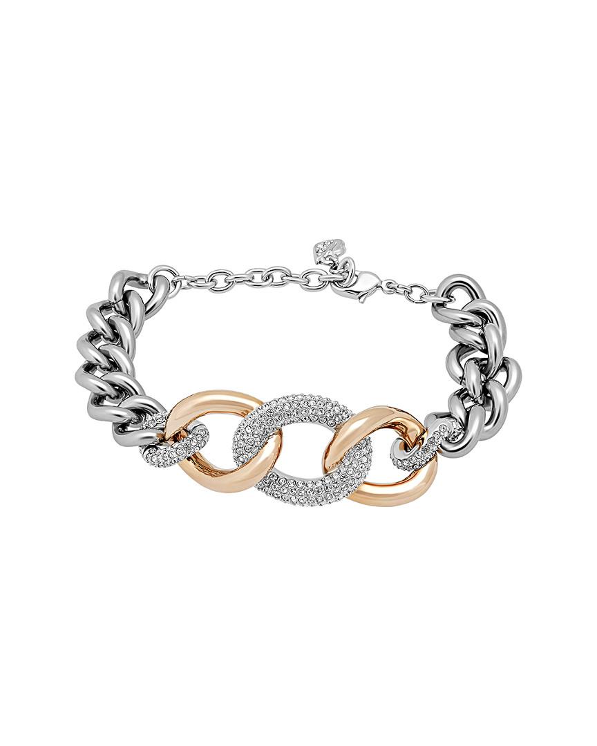 Catherine Popesco Embossed Chain Bracelet with Large Oval Crystal Stations  - TALICH