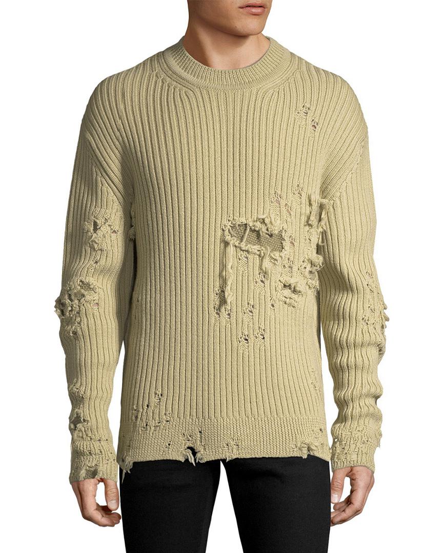 Yeezy Ribbed Distressed Sweater in Beige (Natural) for Men | Lyst
