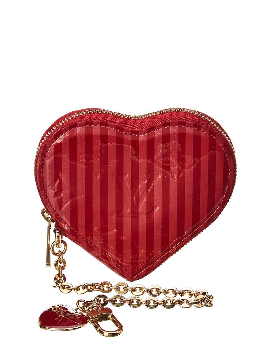 Louis Vuitton Limited Edition Red Monogram Vernis Leather Rayures Heart Coin Purse - Lyst