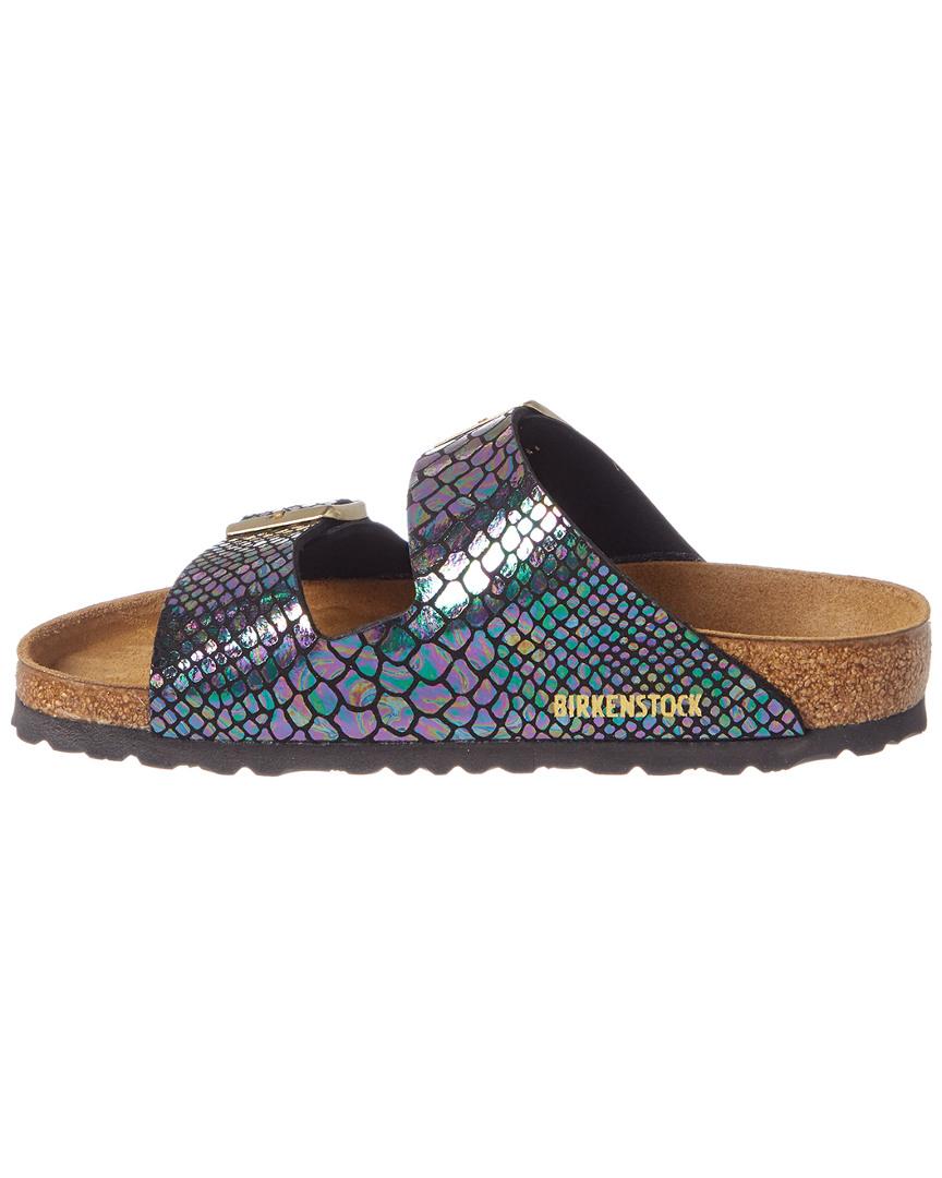 natural arizona shiny python sandals