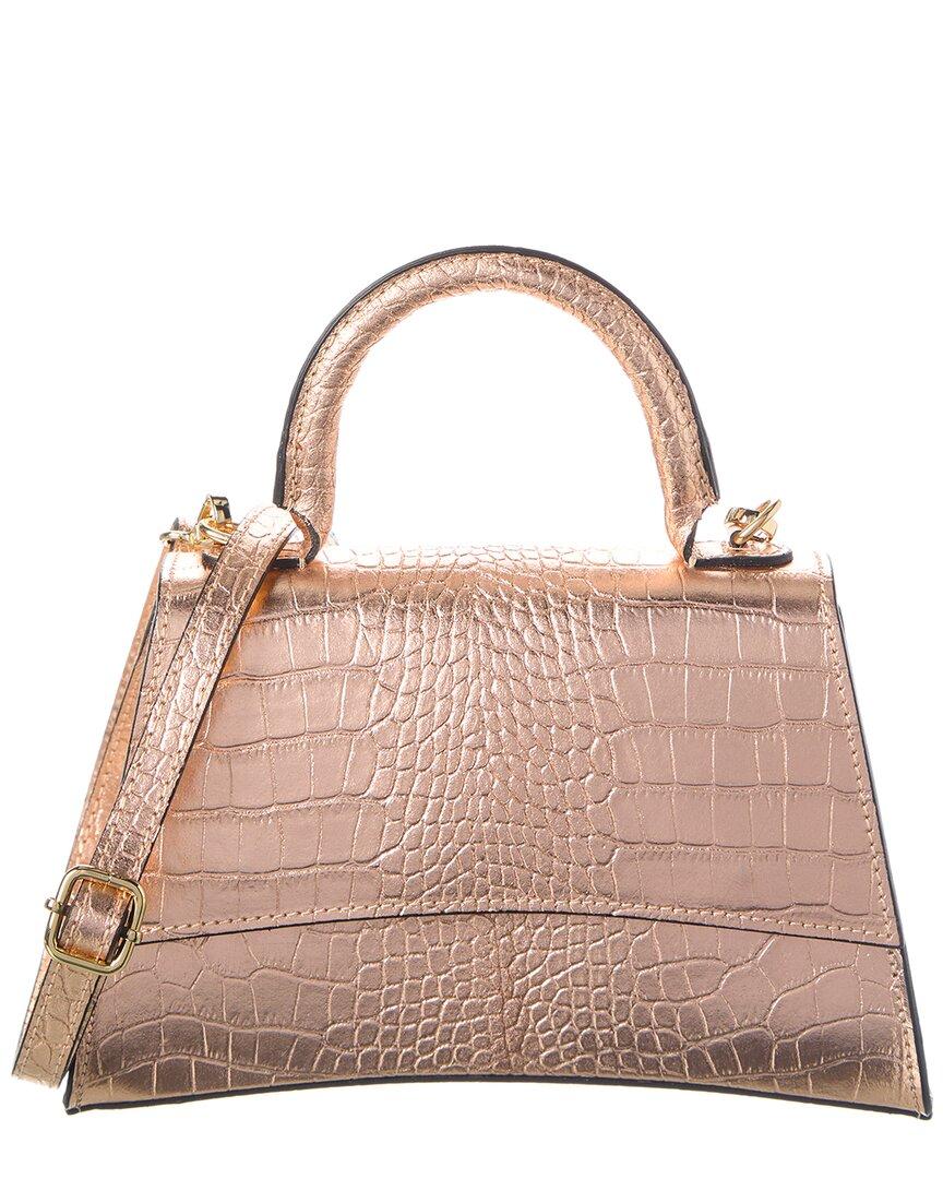 Persaman New York Penelope Crocembossed Leather Top Handle Satchel in
