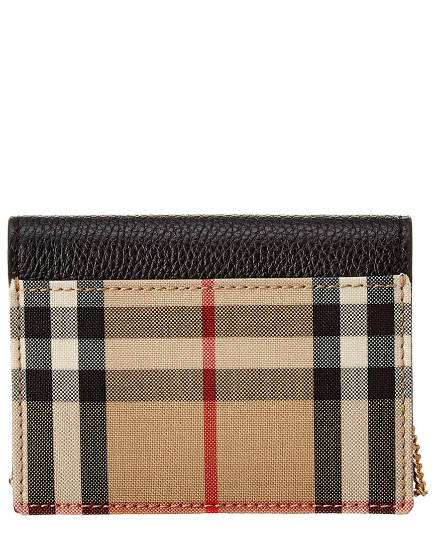 jade vintage check card case on a chain