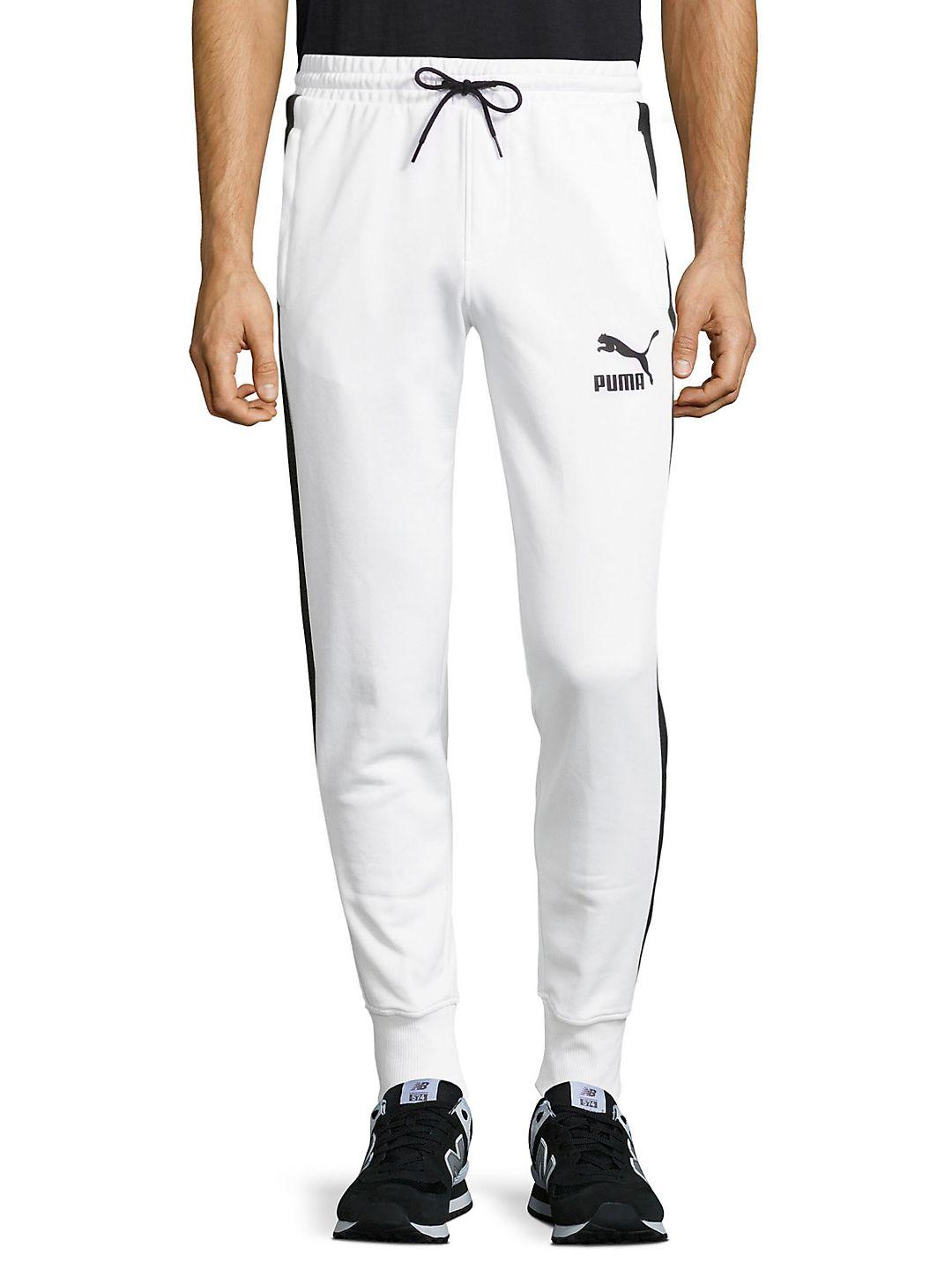 puma white striped pants