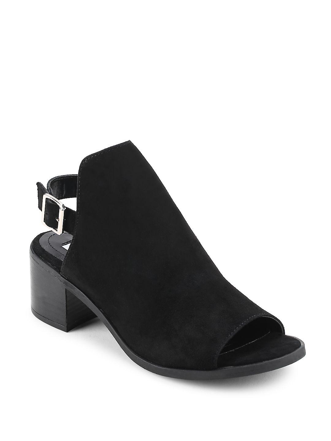 steve madden black open toe booties