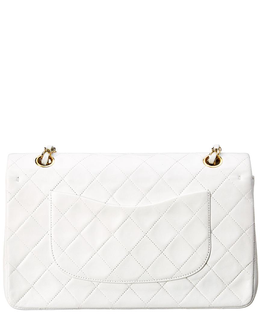 chanel classic handbag white new