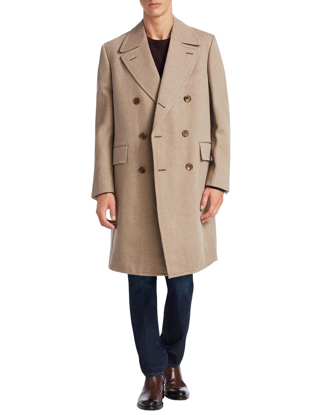 long beige peacoat