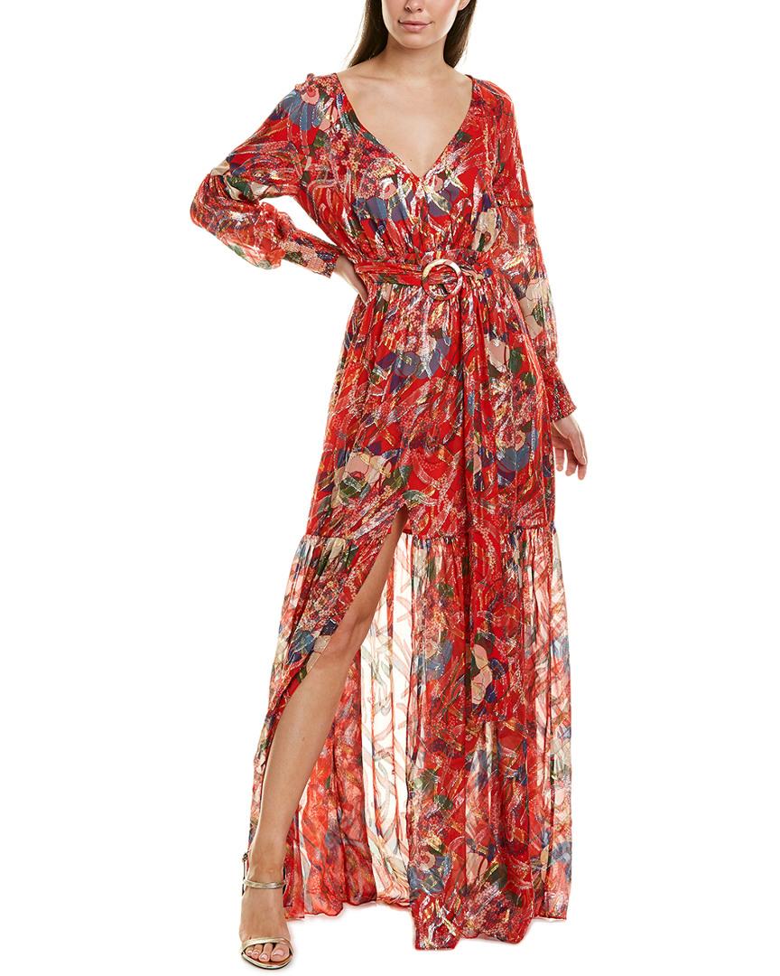 Ba&sh Jasper Silk-blend Maxi Dress in Red | Lyst