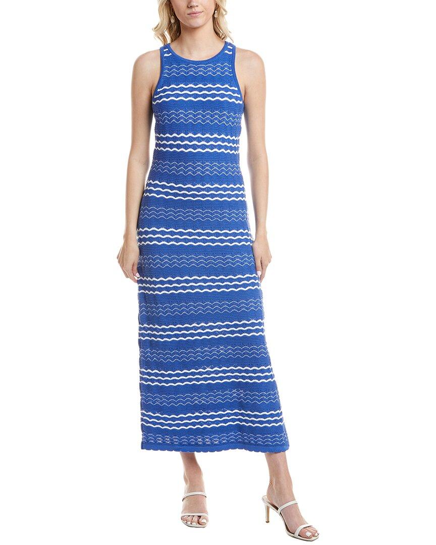 white christmas dresses Women's Solid Cable Pleated Hem Mini Knitted Sweater Dress Blue main image 0