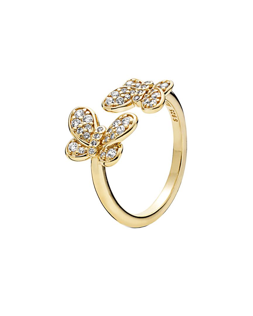 PANDORA Shine 18k Over Silver Cz Butterfly Open Ring in 1 (Metallic