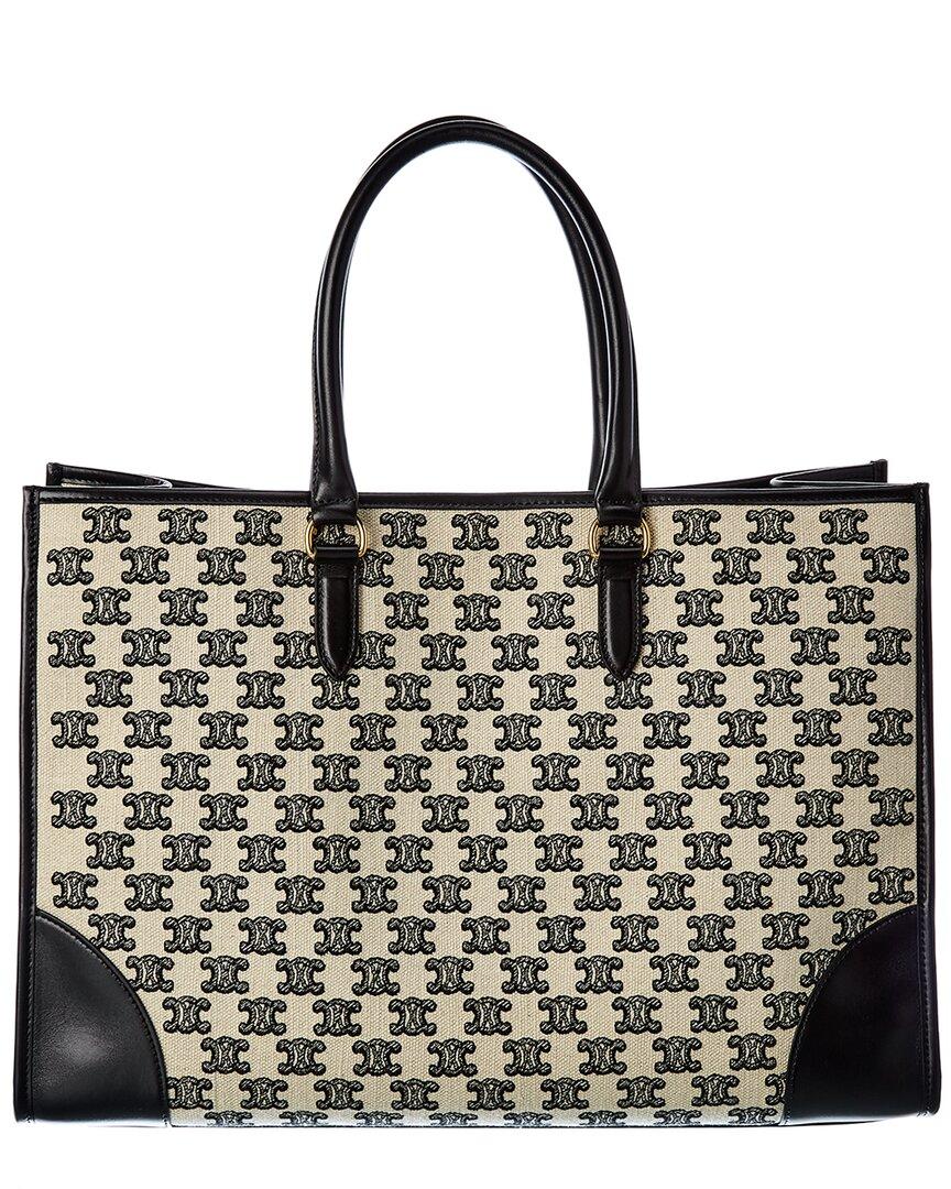Celine Horizontal Cabas Canvas & Leather Tote - Lyst