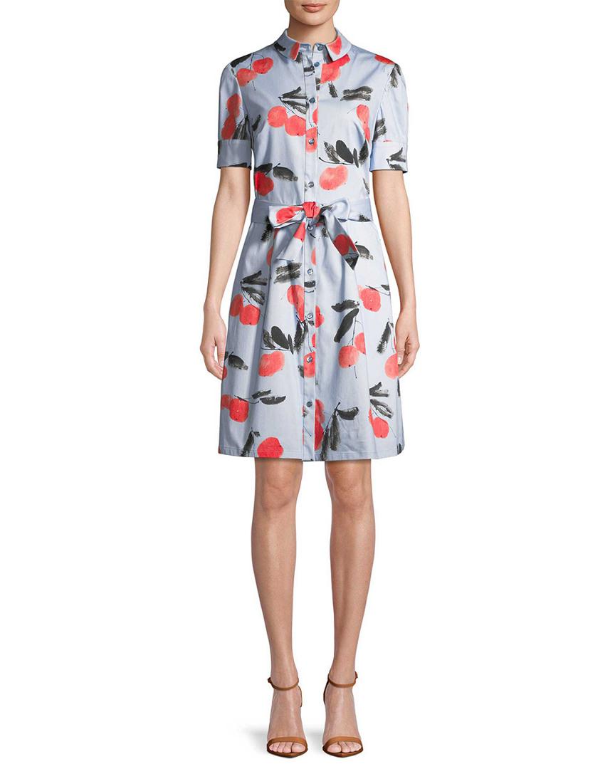 cherry print shirt dress