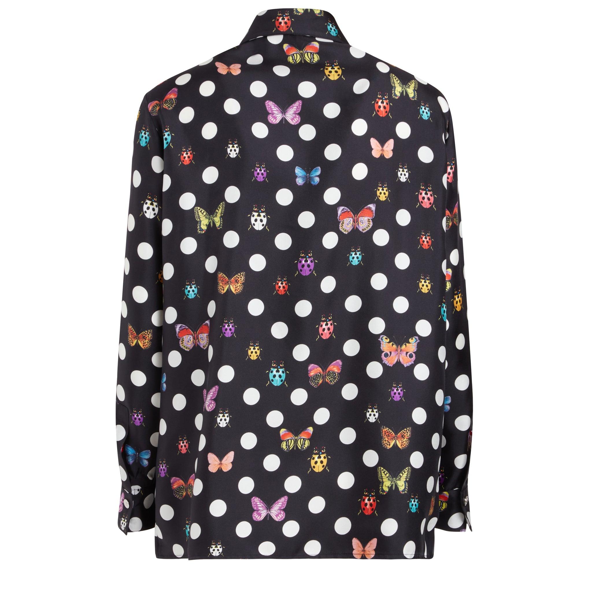 Versace Camicia In Seta Multicolor in Black | Lyst