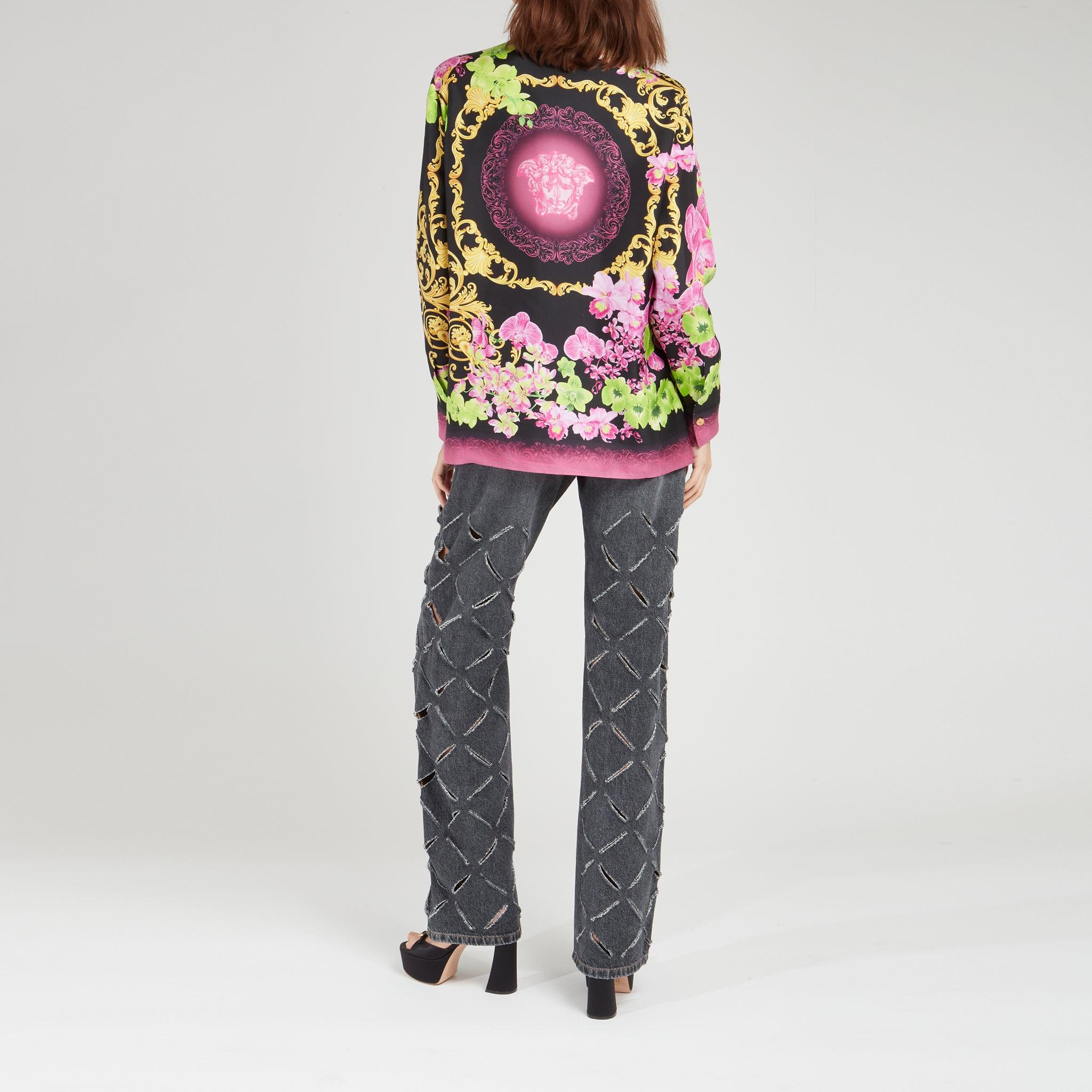 Versace Camicia ''medusa Orchid'' In Seta Multicolor in Pink | Lyst