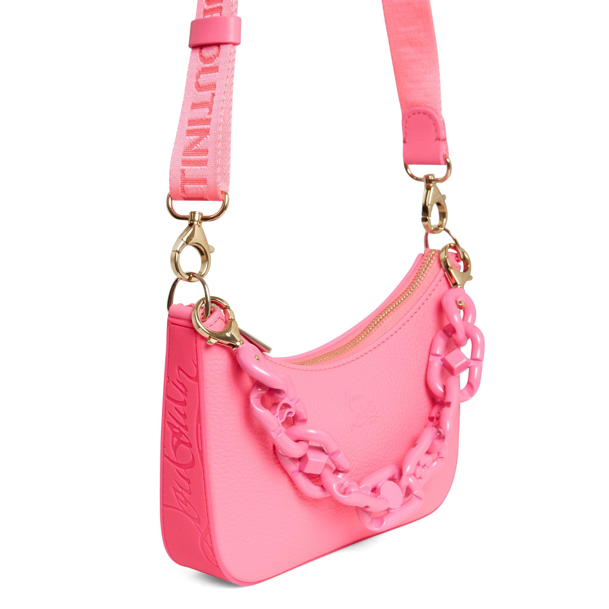 Loubila Chain Mini Leather Shoulder Bag in Pink - Christian Louboutin