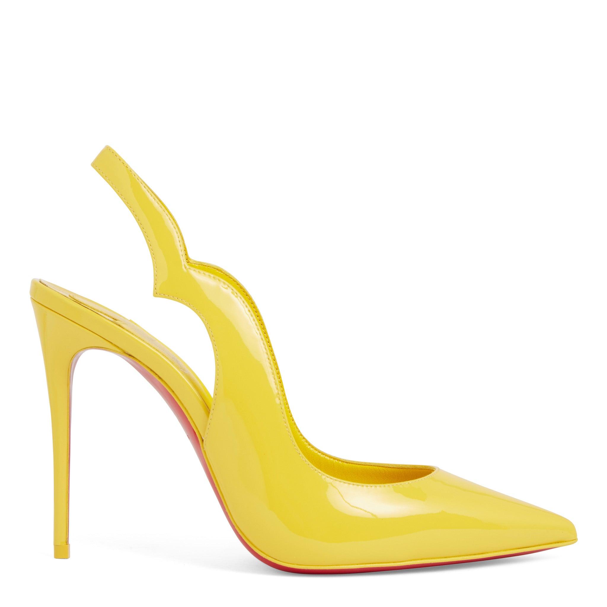 Christian Louboutin Decolletè "hot Chick Sling" In Pelle Gialla in Yellow |  Lyst