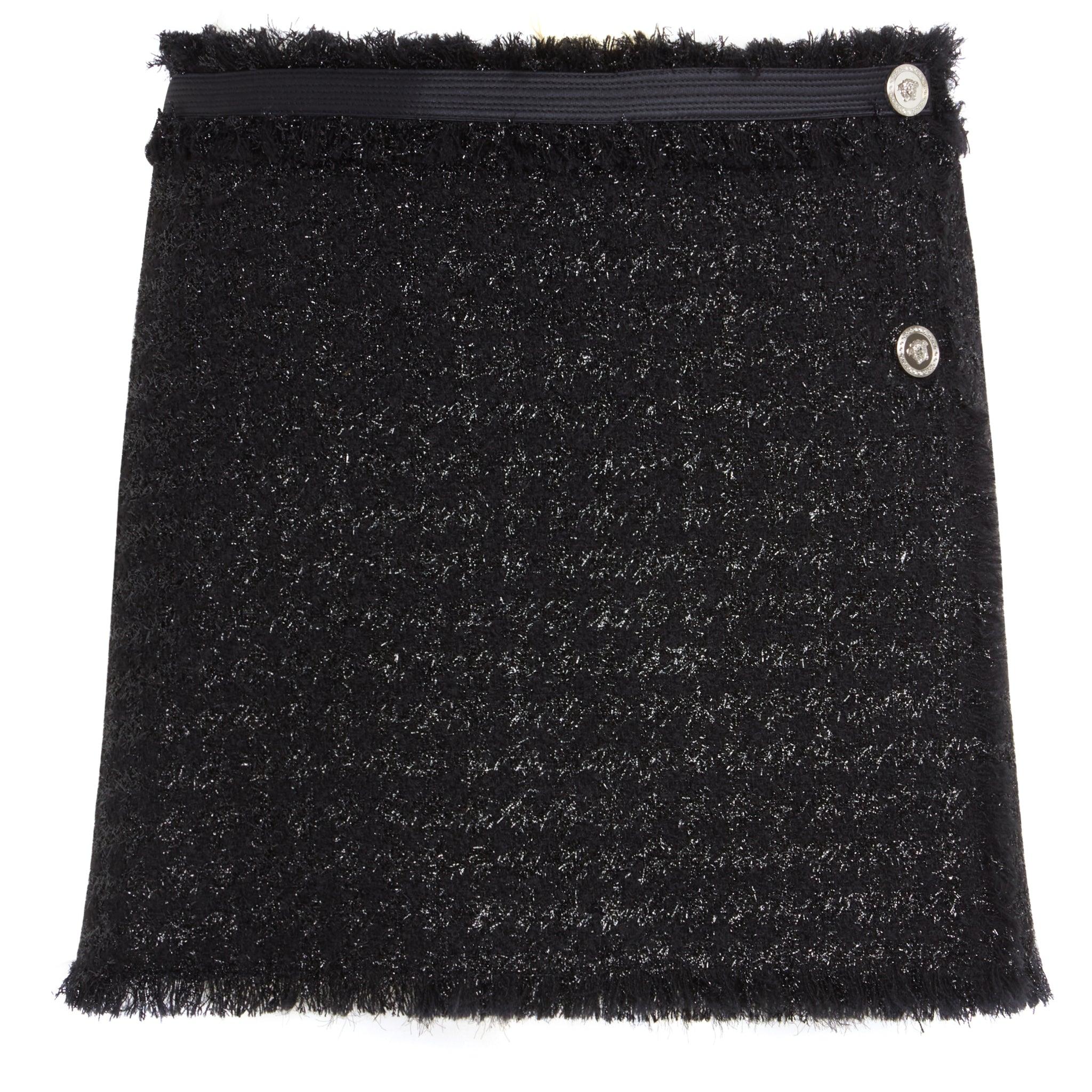 Versace Mini Gonna In Tweed Nera in Black | Lyst