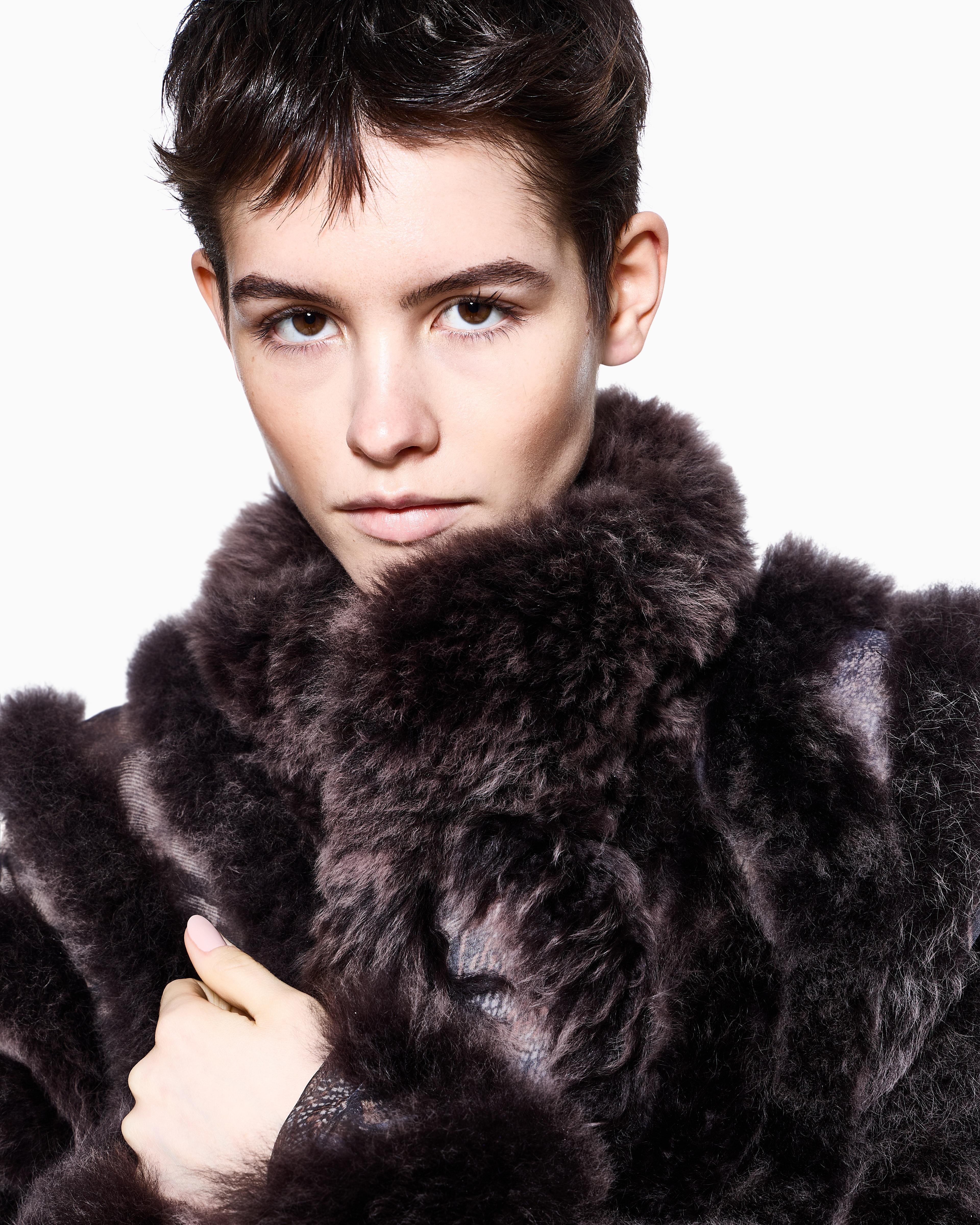 Giorgio Armani Oversized Alpaca Wool Coat in Gray | Lyst