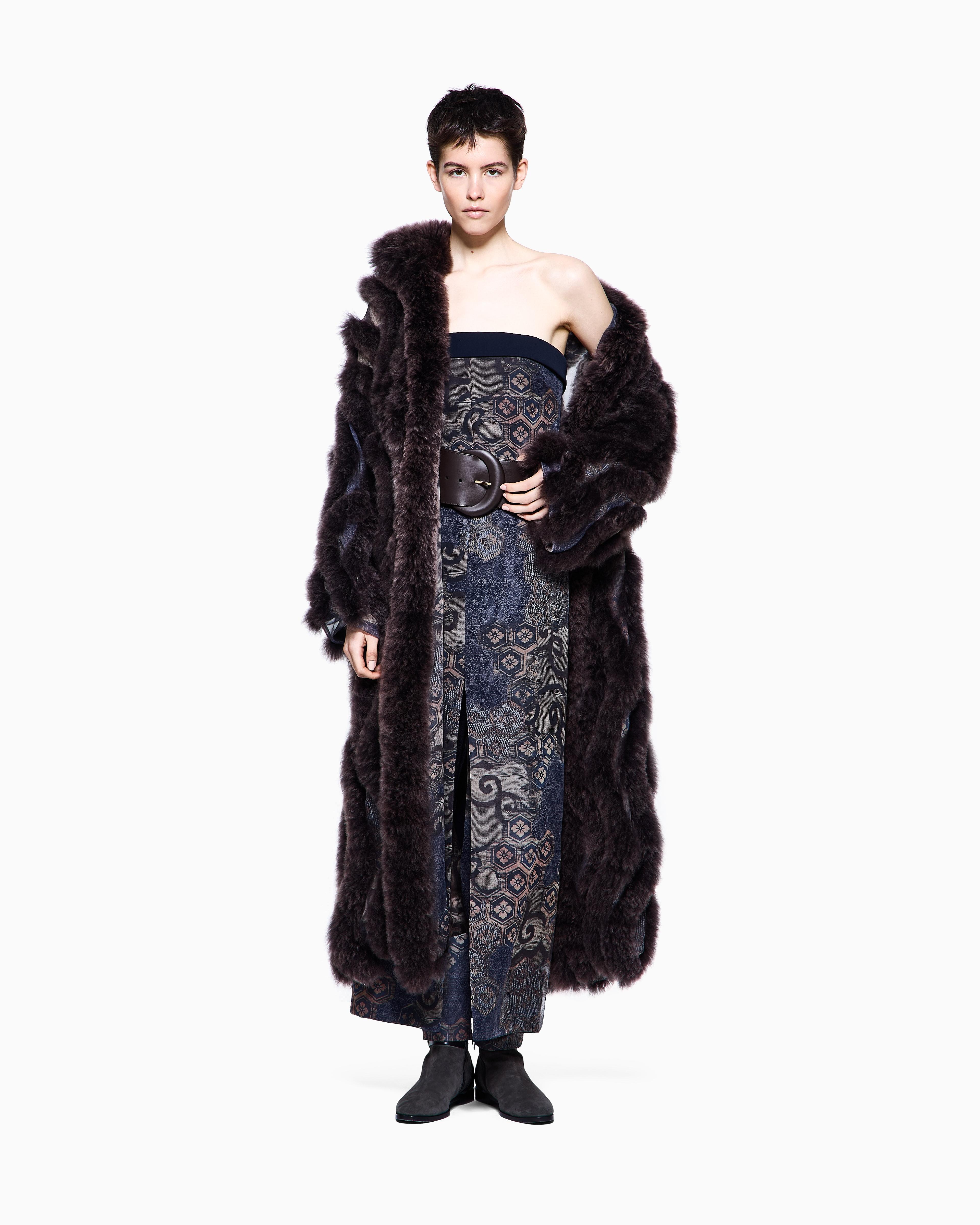 Giorgio Armani Oversized Alpaca Wool Coat in Gray | Lyst
