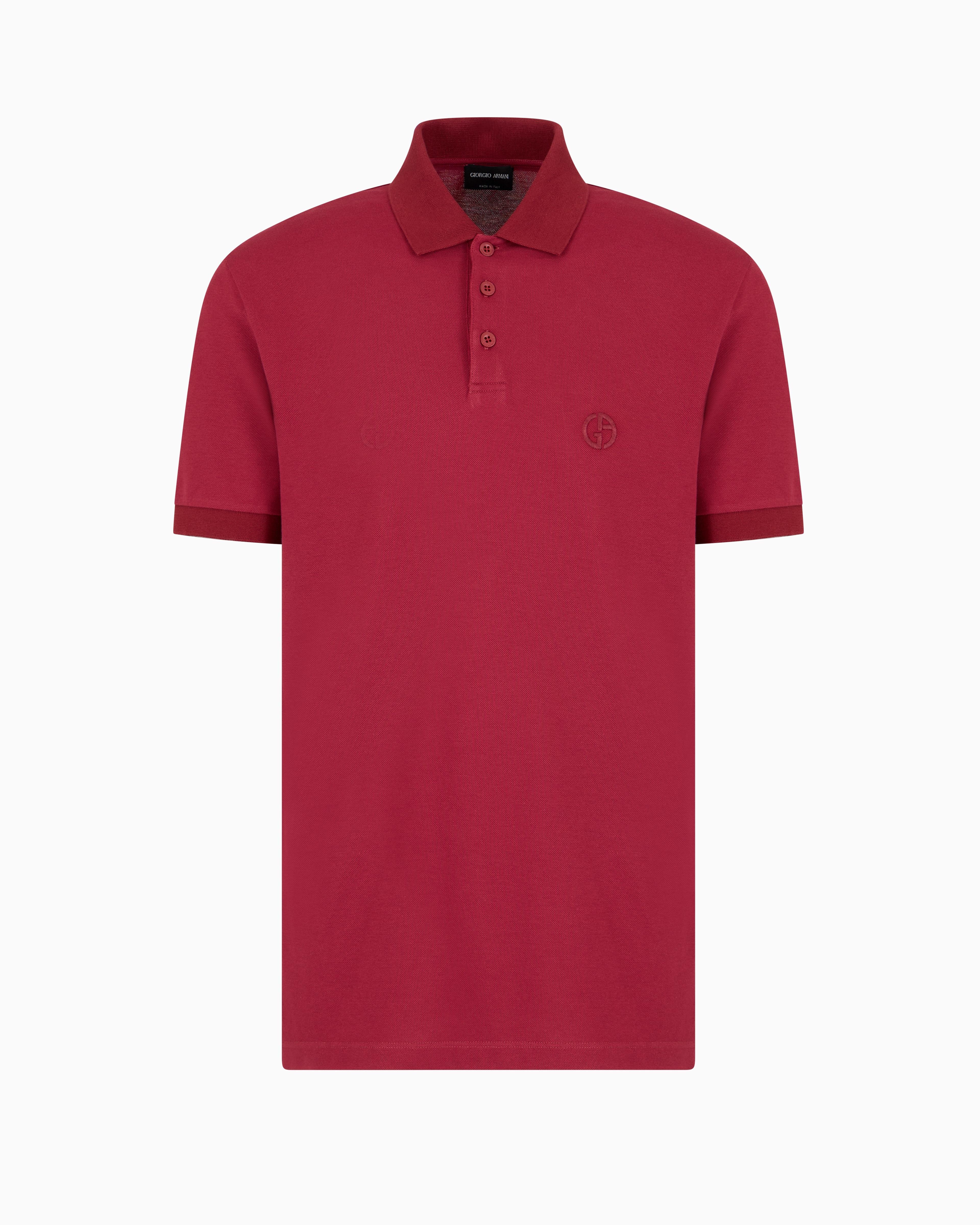 Giorgio Armani Stretch Cotton Pique Polo Shirt in Red for Men Lyst UK