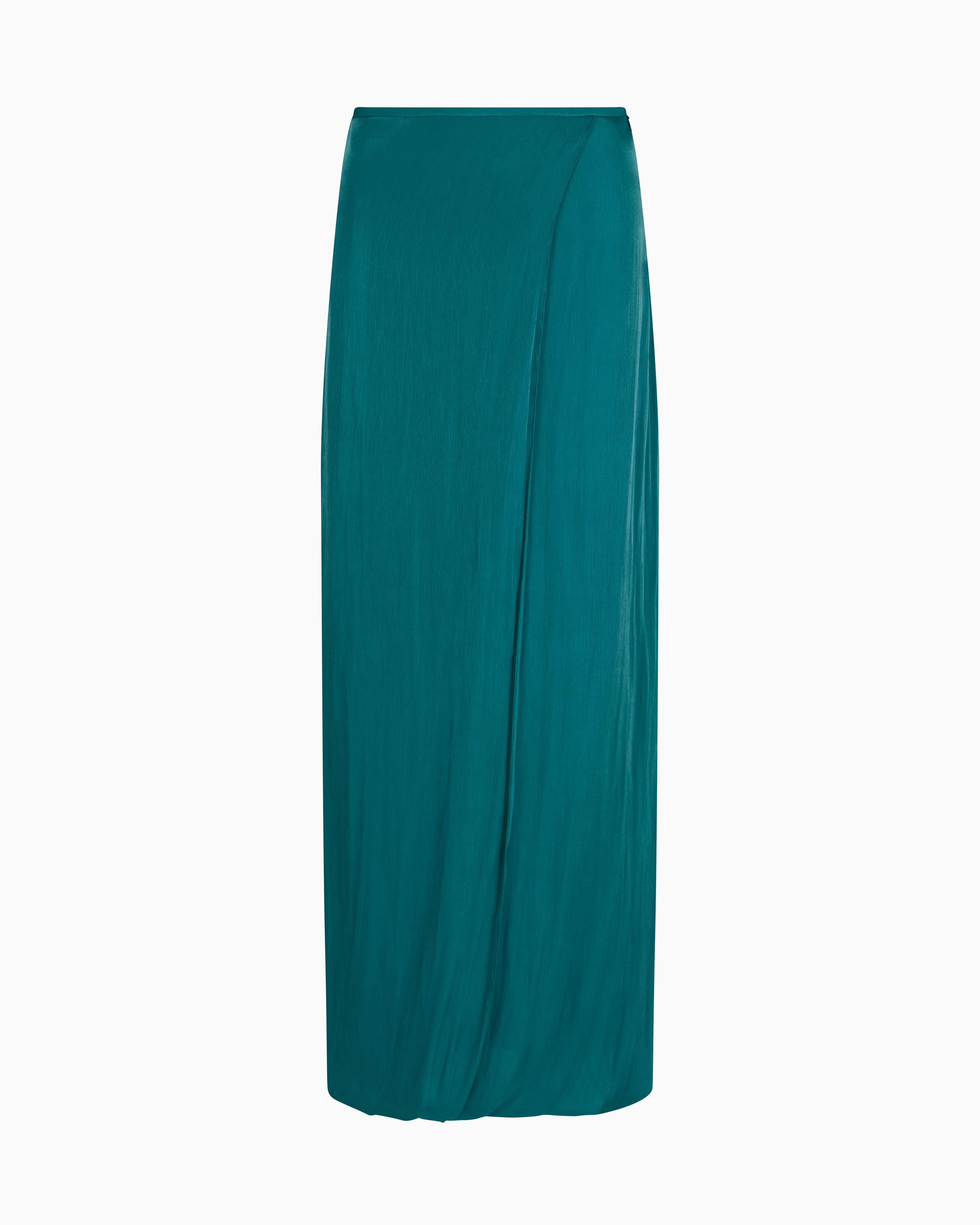 スカート GIORGIO ARMANI GONNA DOPPIO RASO SETA Giorgio Armani - Double Silk Black Satin Skirt | Mitchell Stores