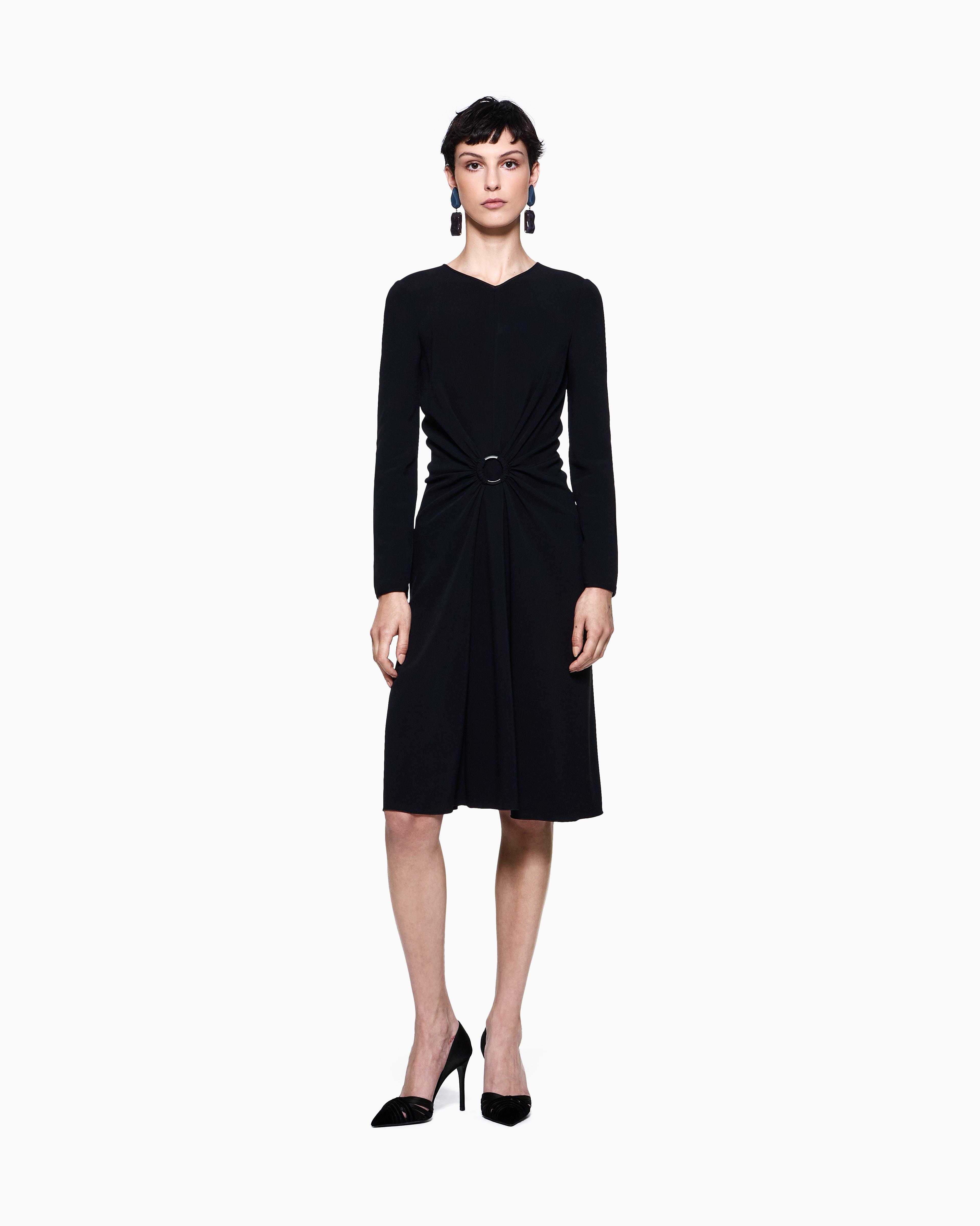 ワンピース Giorgio Armani Black Stretch Viscose Blend Sheath Dress Giorgio Armani - Black Milano Jersey Dress | Mitchell Stores