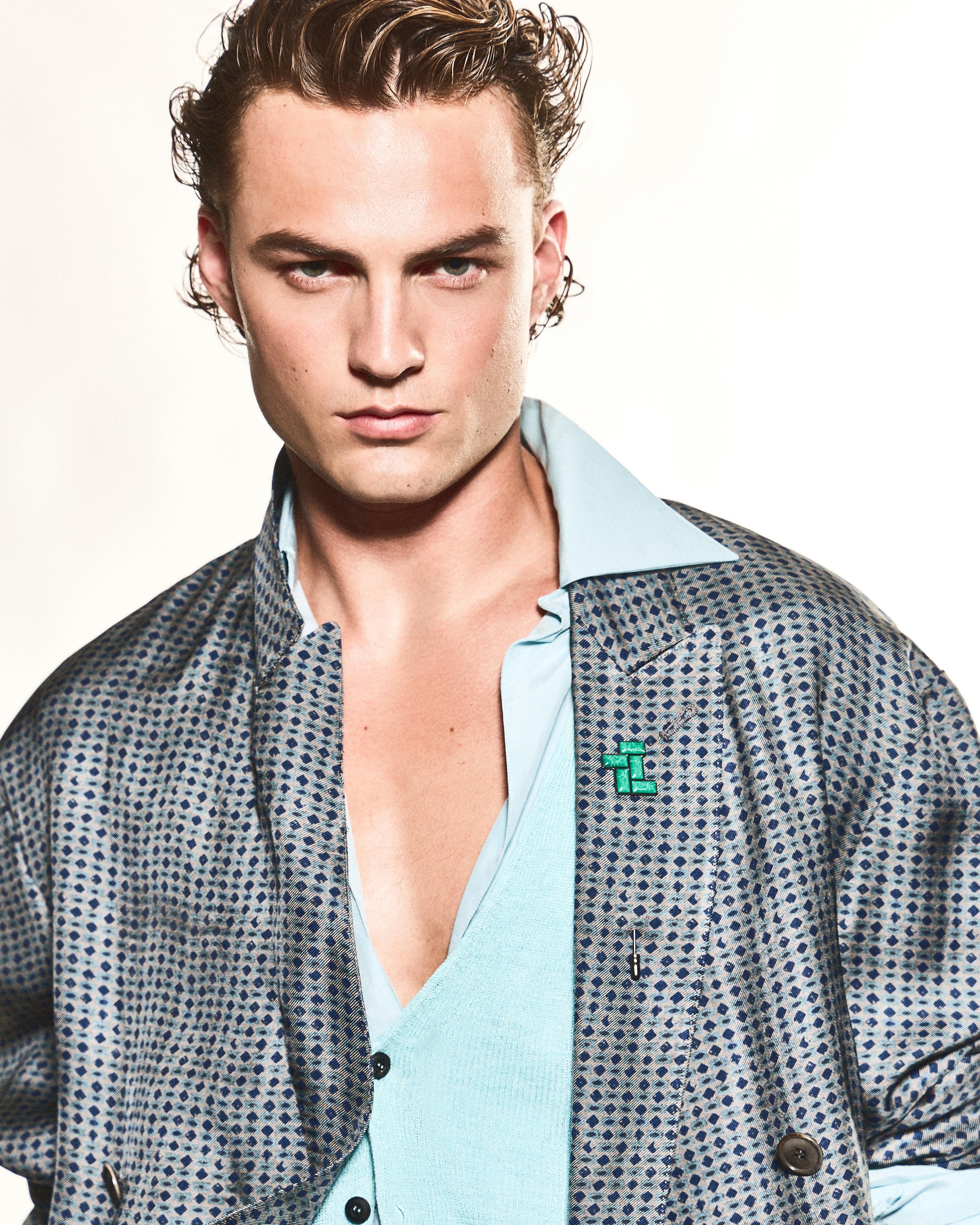 Giorgio Armani Open Silk Shirt in Blue for Men | Lyst