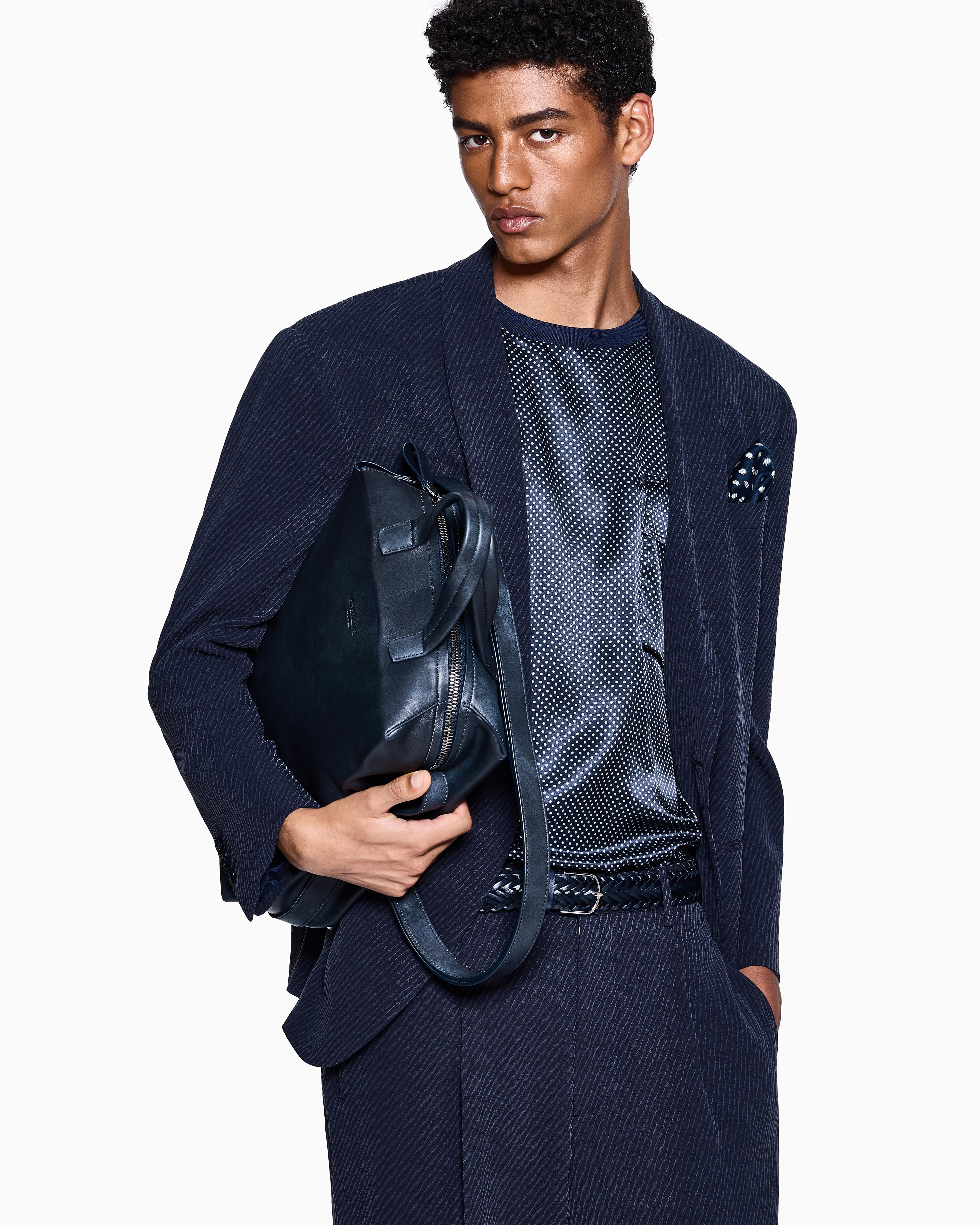 Giorgio Armani Printed Silk T-Shirt Shirt in Blue for Men | Lyst