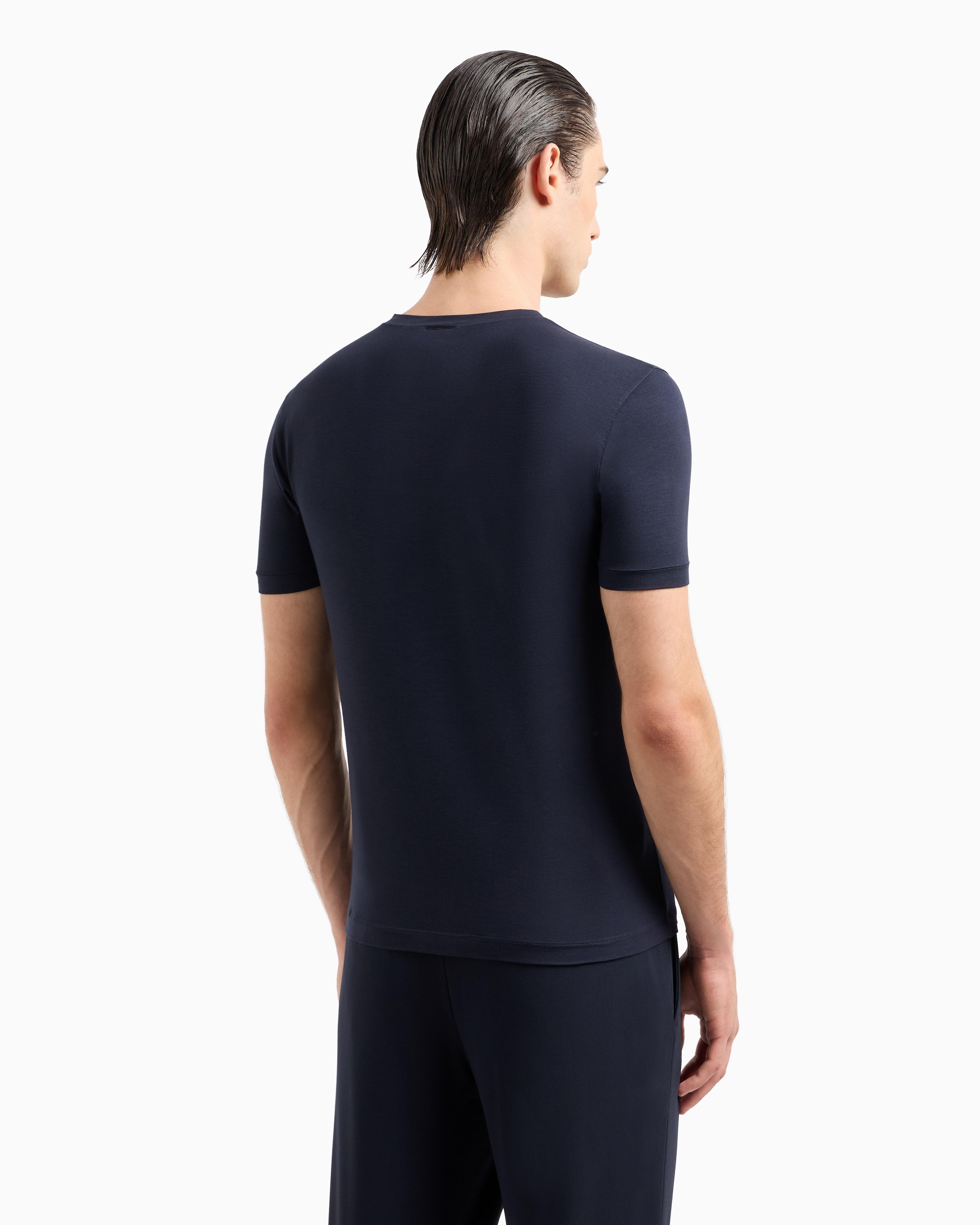 Tシャツ・カットソー GIORGIO ARMANI Icon stretch viscose t-shirt Blu Icon stretch viscose t-shirt GIORGIO ARMANI - Nugnes1920