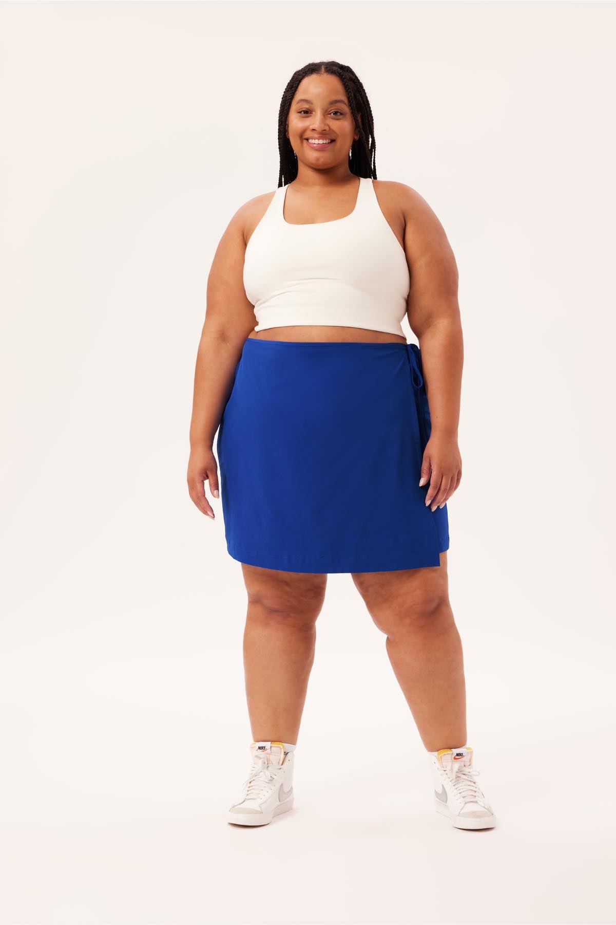 GIRLFRIEND COLLECTIVE Varsity Stretch Woven Wrap Skort in Blue | Lyst UK